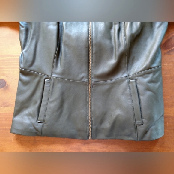 Denim&Co Lamb Leather Jacket with Zip Front and Pockets - Picture 5 of 9